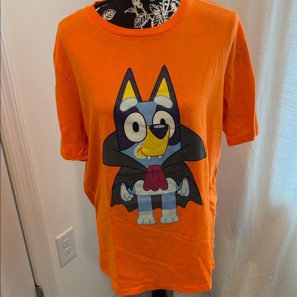 Bluey Bright Orange Tee with Fun Character